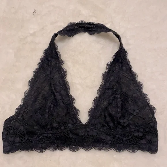 Free People Galloon Halter Lace Bralette (2 available: black & grey) - Picture 14 of 14
